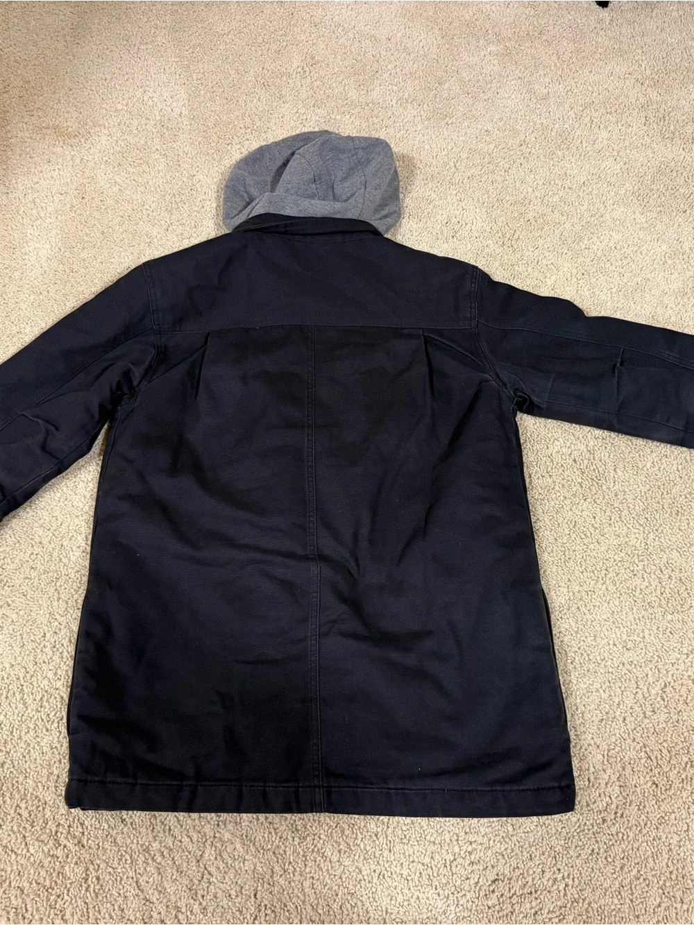 Dickies Jacket Mens Small Black Canvas Hoodie Layer Zip Up  Workwear Quilt Lined